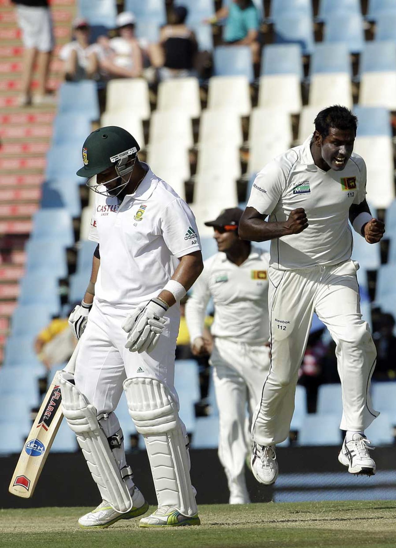 Angelo Mathews had Ashwell Prince caught behind, South Africa v Sri Lanka, 1st Test, Centurion, 2nd day, December 16, 2011
