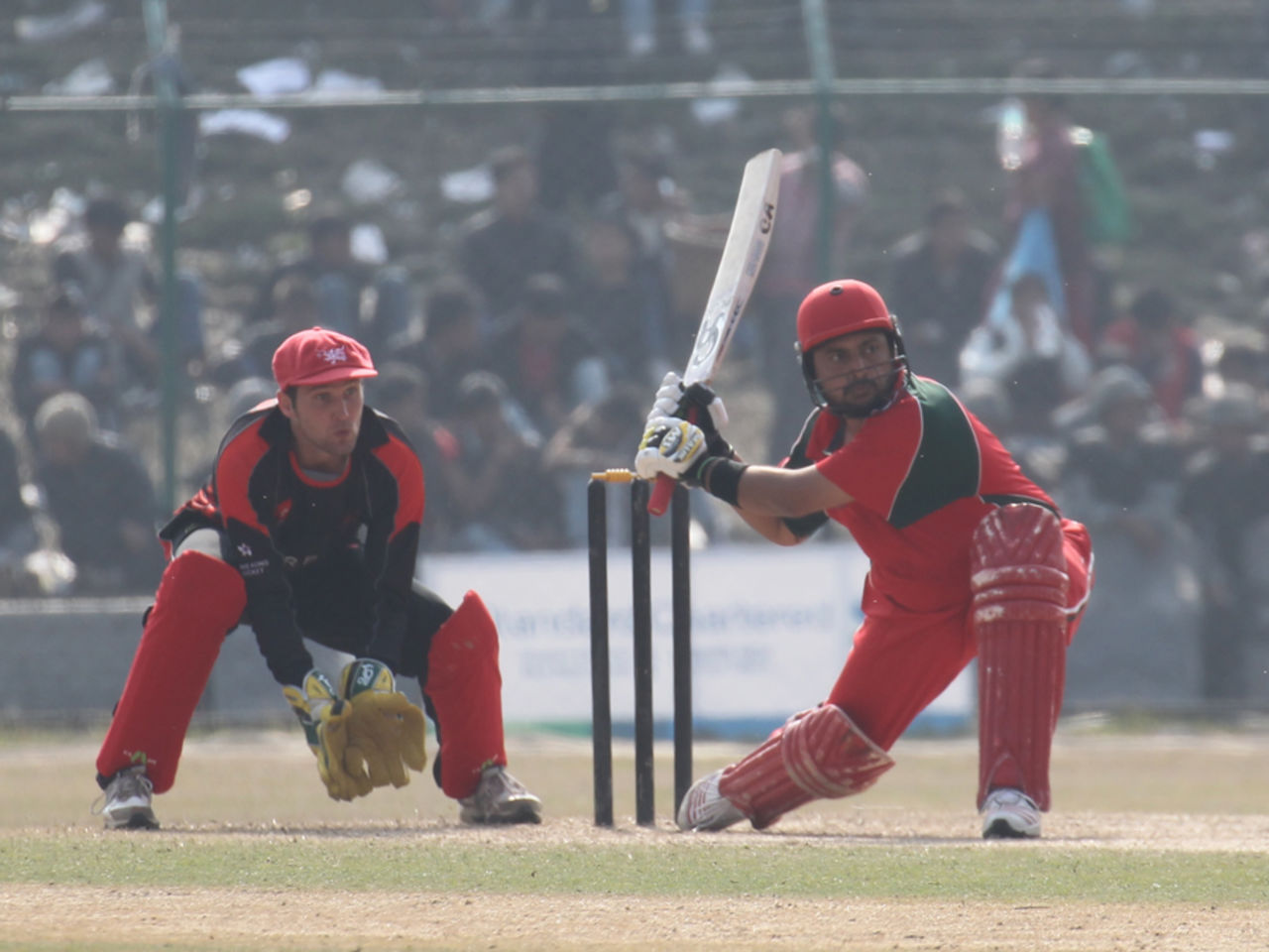 Oman's Zeeshan Siddiqui scored 42 against Hong Kong during the ACC Twenty20 Cup 2011 semi-final played in Kathmandu on 9th December 2011