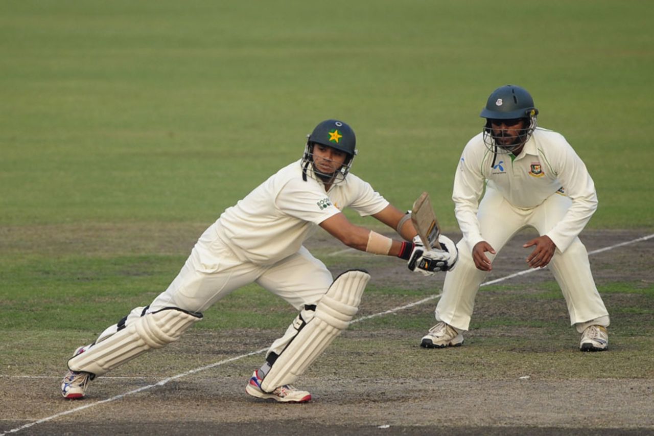 Azhar Ali picks a gap on the off side, Bangladesh v Pakistan, 2nd Test, Mirpur, 2nd day, December 18, 2011 