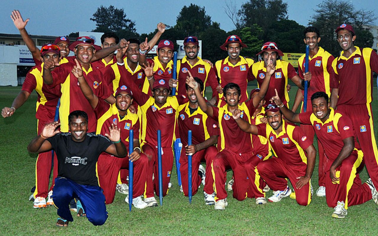 Nondescripts CC celebrate their limited-overs title, Nondescripts Cricket Club v Sinhalese Sports Club, Premier Limited Over Tournament Tier A, Final, P Sara Oval, December 17, 2011