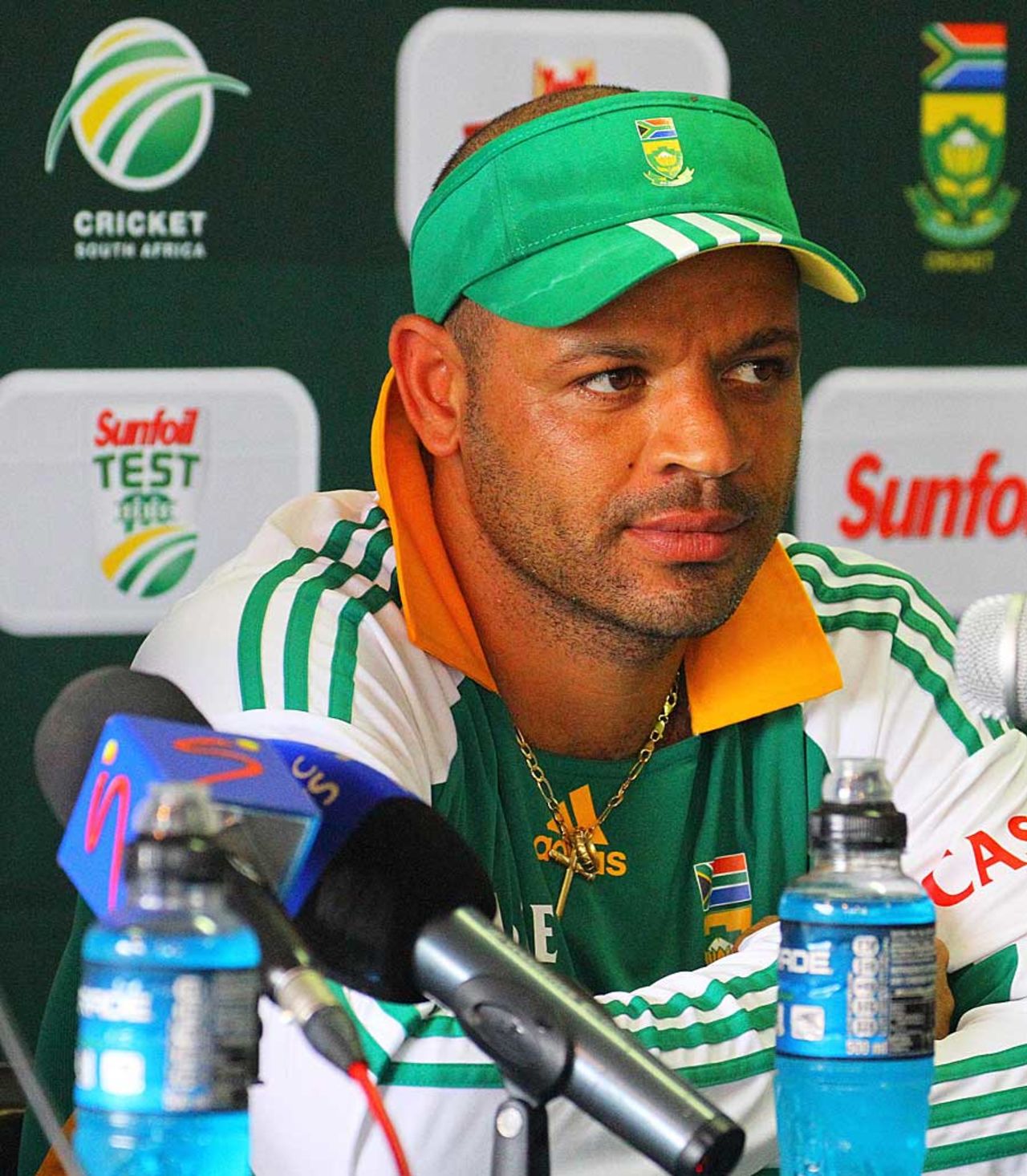Ashwell Prince at a press conference, Durban, December 24, 2011