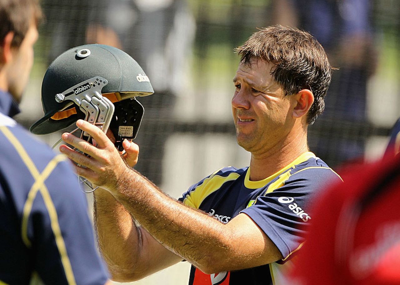 Ricky Ponting prepares to bat at the nets ahead of the Boxing Day Test, Melbourne, December 24, 2011
