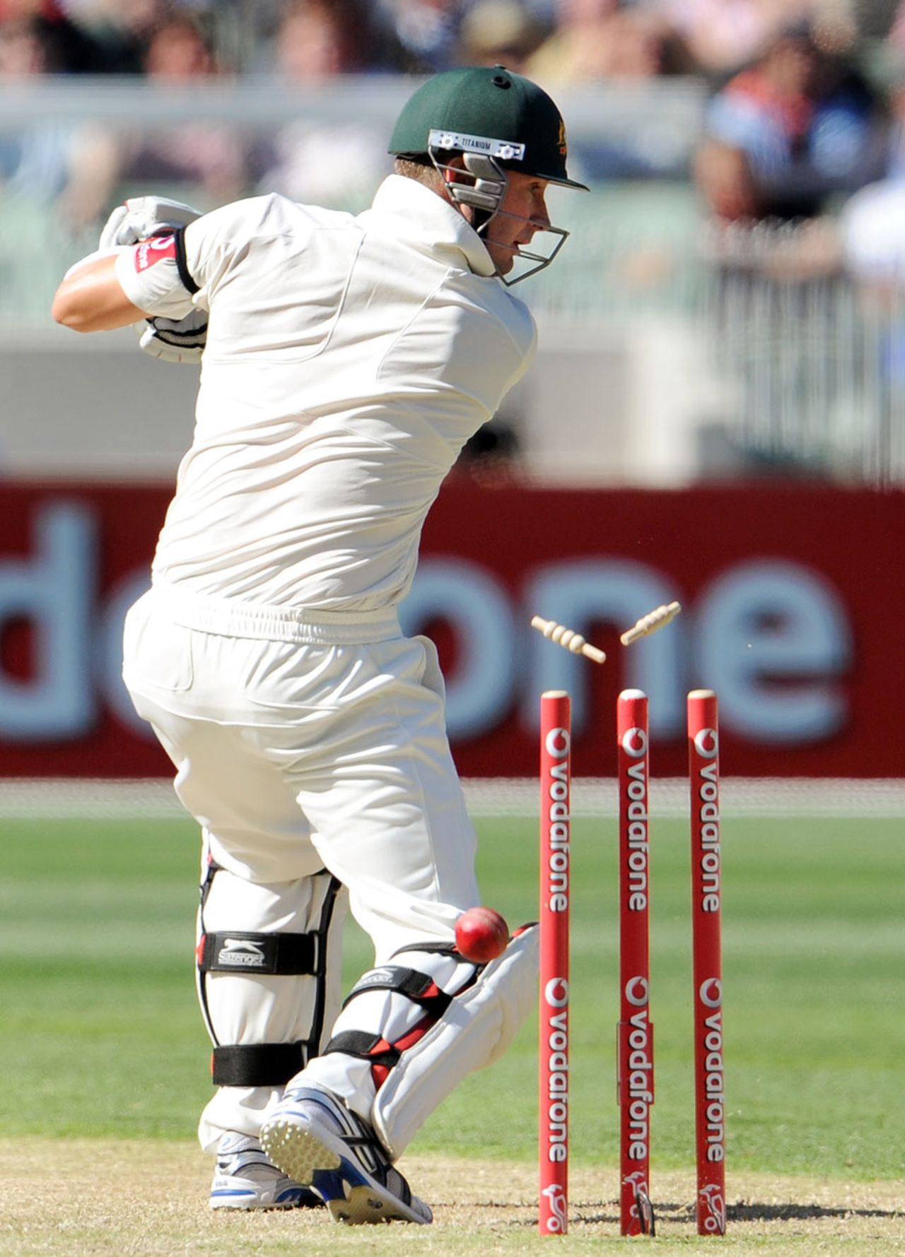 Michael Clarke edged the ball onto the stumps, Australia v India, 1st Test, Melbourne, 1st day, December 26, 2011