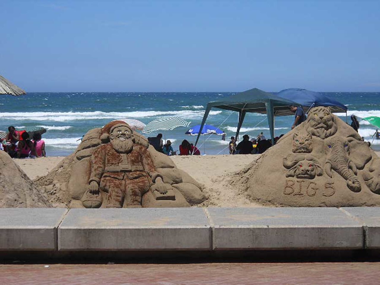 The sights along Durban's Golden Mile, Durban, December 25, 2011
