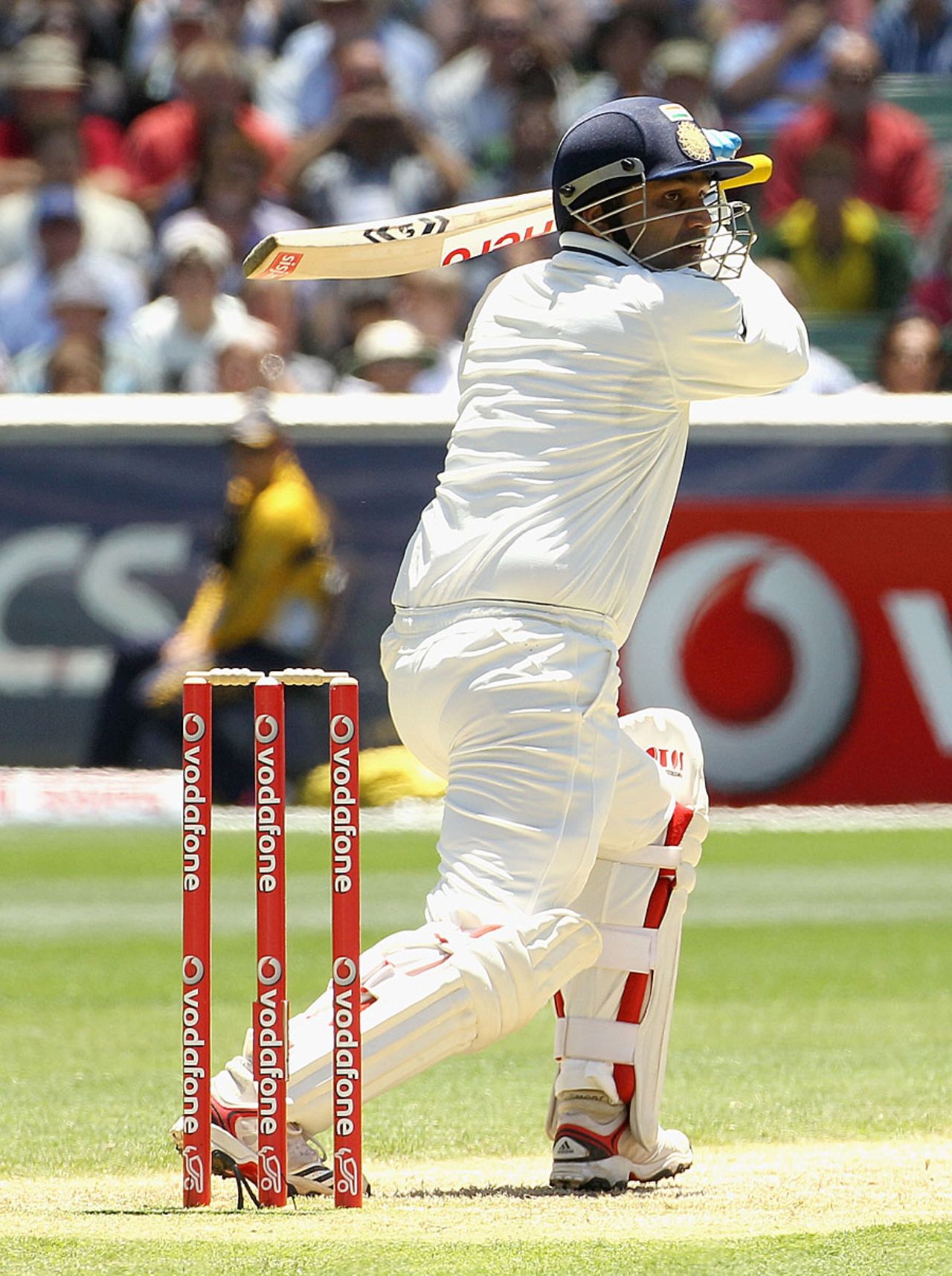 Virender Sehwag hits out, Australia v India, 1st Test, Melbourne, 2nd day, December 27, 2011