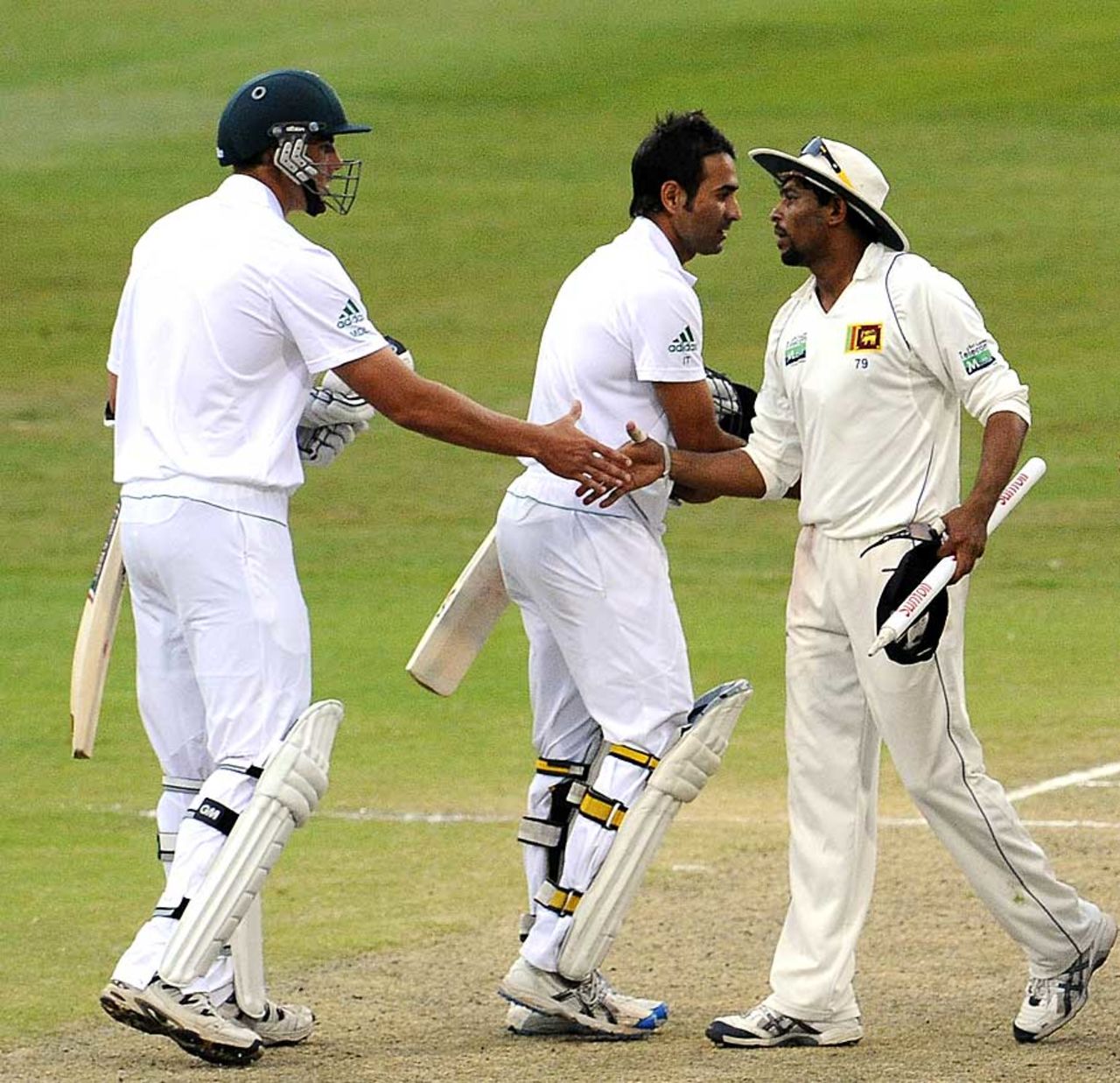 Tillakaratne Dilshan celebrated his first Test win as captain, South Africa v Sri Lanka, 2nd Test, Durban, 4th day, December 29, 2011