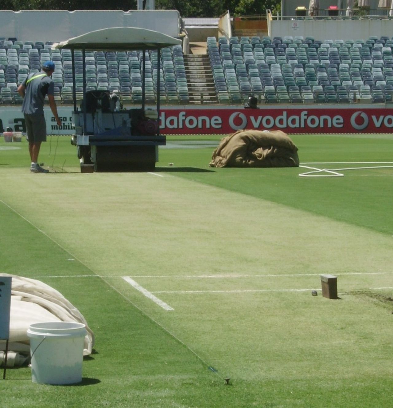 The WACA pitch of the eve of the third Test between Australia and India, Perth, January 12, 2012