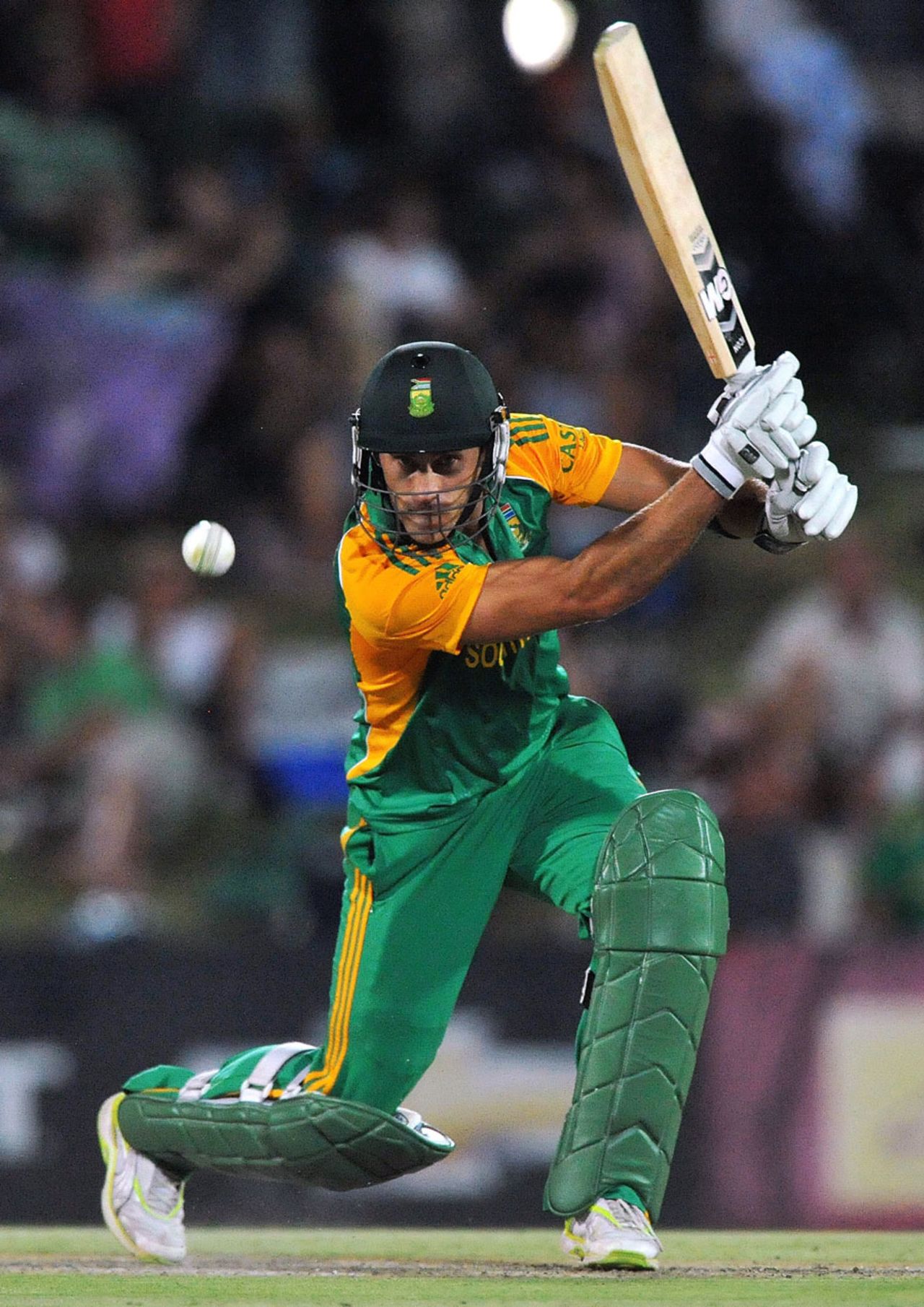 Faf du Plessis plays a cover drive, South Africa v Sri Lanka, 3rd ODI, Bloemfontein, January 17, 2012