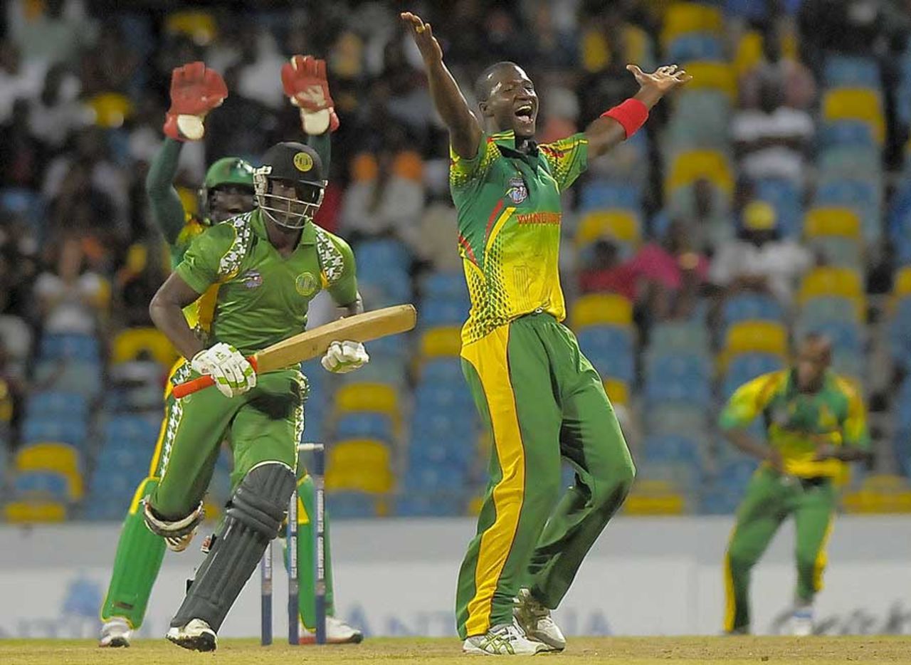 Darren Sammy picked up three wickets in an over, Guyana v Windward Islands, Caribbean T20 2011-12, Group A match, Barbados, January 19, 2012