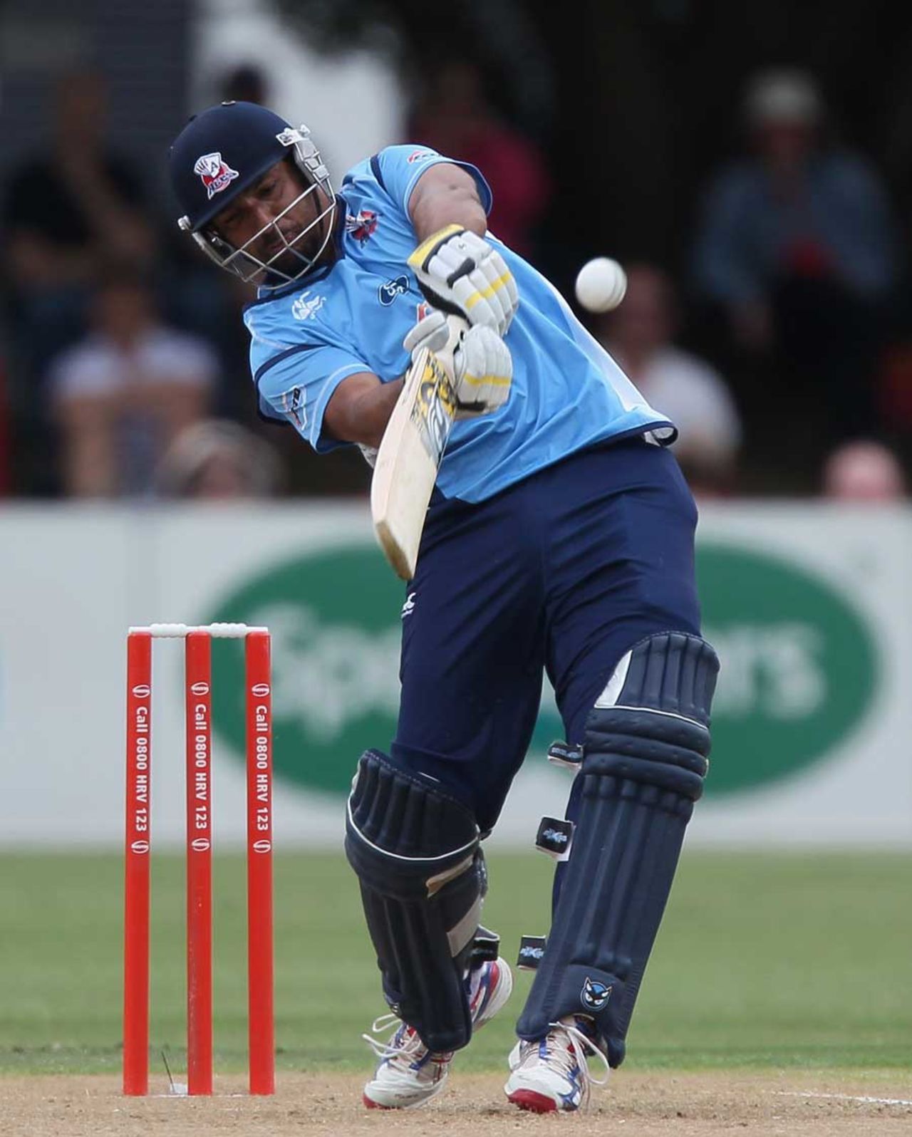Azhar Mahmood smacks one on his way to 44, Auckland Aces v Canterbury, HRV Cup final, Auckland, January 22, 2012