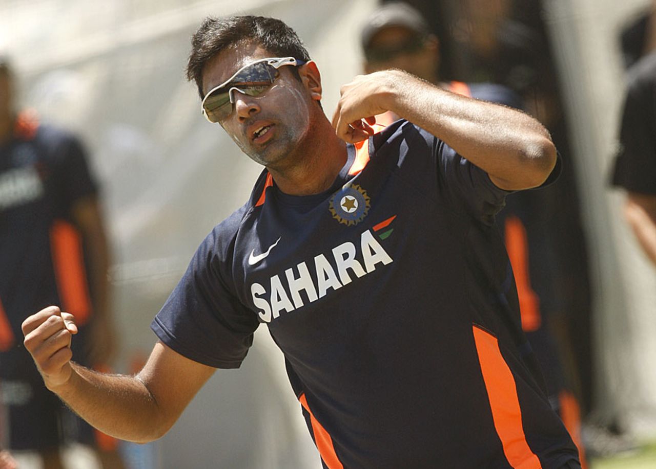 R Ashwin at a training session, Adelaide, January 23, 2012