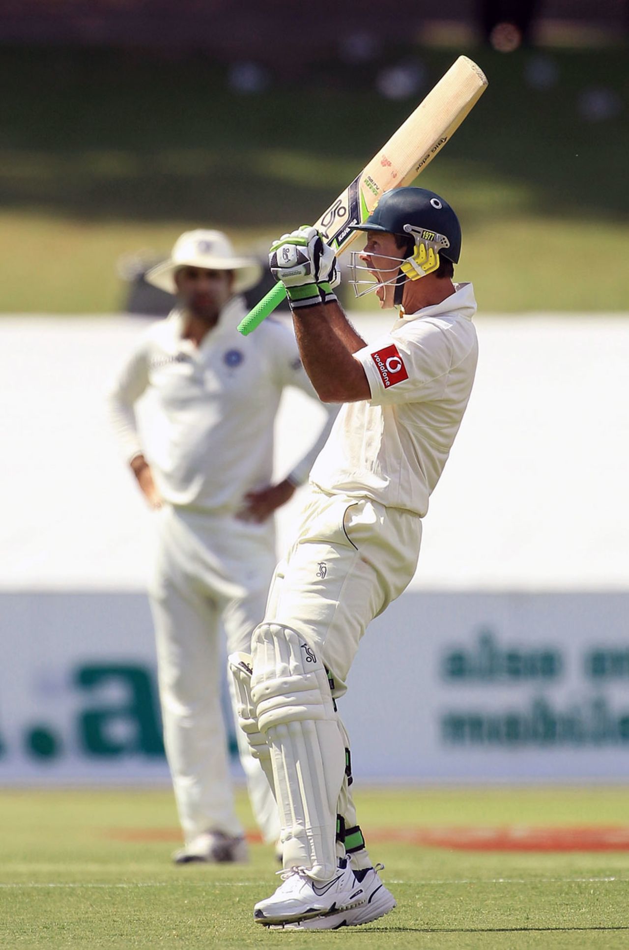 Ricky Ponting roars after getting to his 41st Test ton, Australia v India, 4th Test, Adelaide, 1st day, January 24, 2012