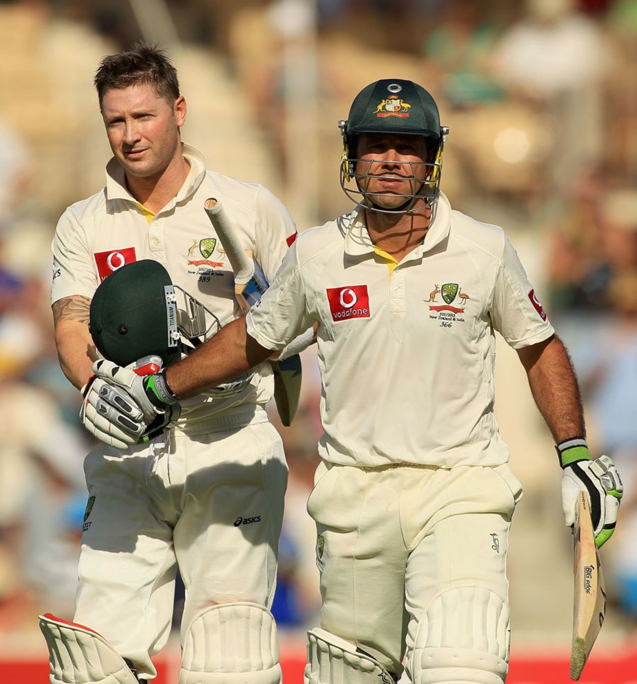Michael Clarke and Ricky Ponting's put on an unbroken stand of 251, Australia v India, 4th Test, Adelaide, 1st day, January 24, 2012