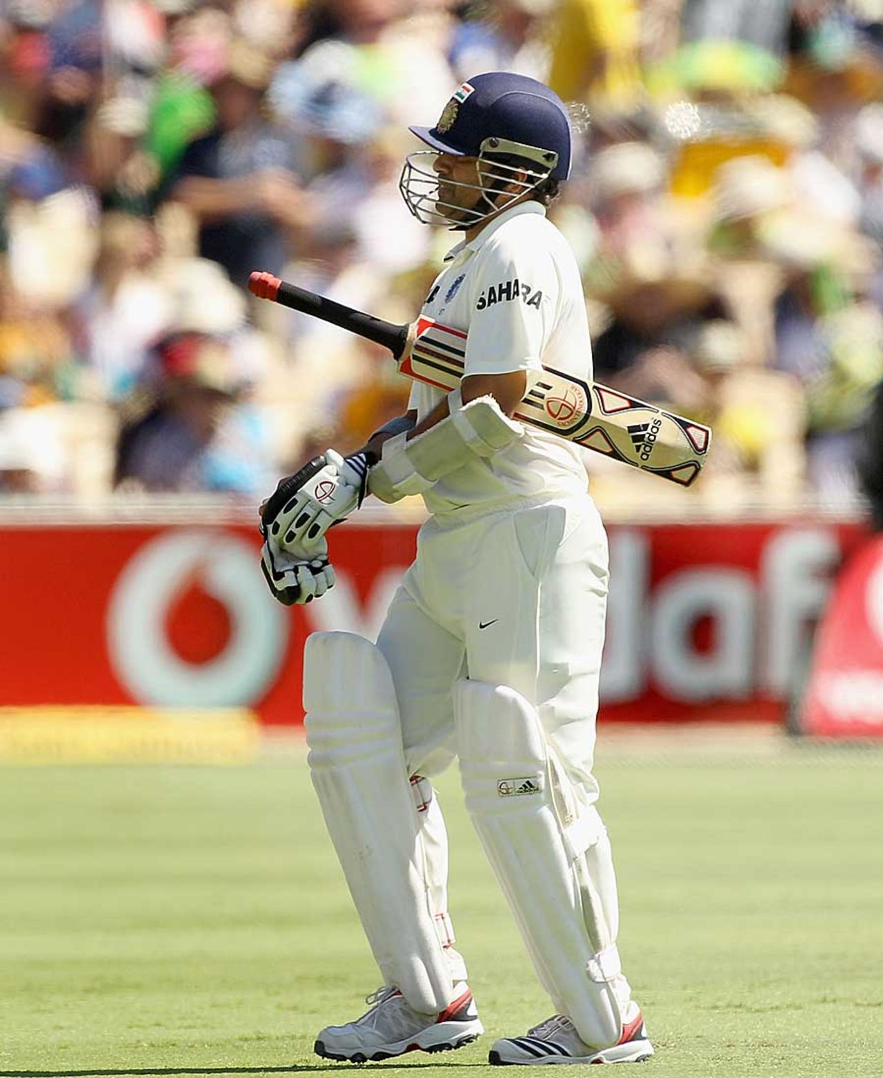 Sachin Tendulkar walks back after being dismissed, Australia v India, 4th Test, Adelaide, 3rd day, January 26, 2012