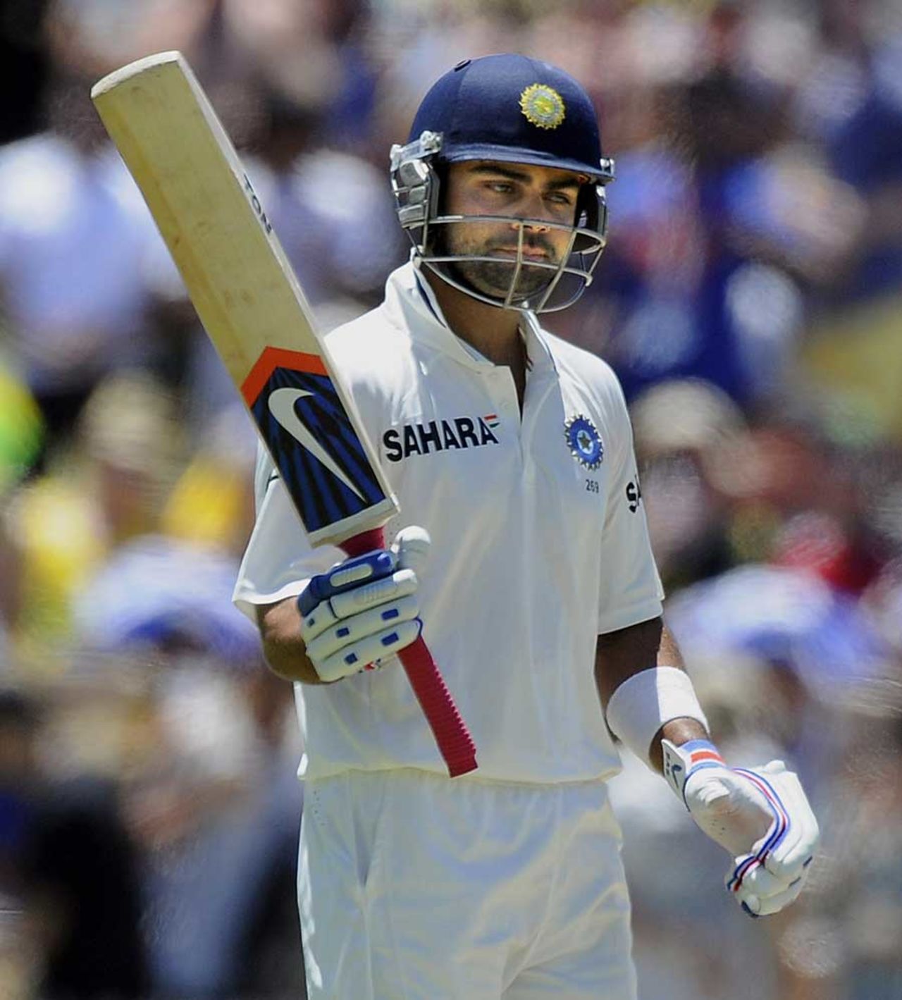 Virat Kohli steadied India after a poor first session, Australia v India, 4th Test, Adelaide, 3rd day, January 26, 2012