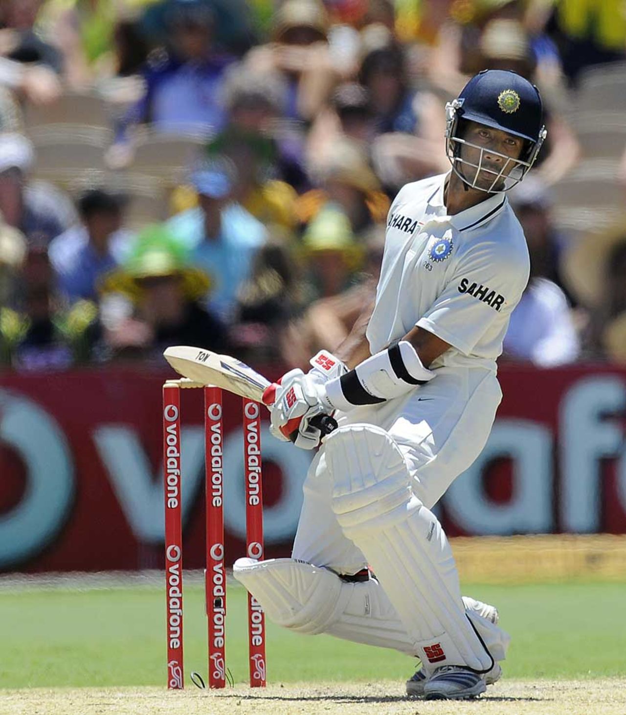 Wriddhiman Saha evades a short ball, Australia v India, 4th Test, Adelaide, 3rd day, January 26, 2012