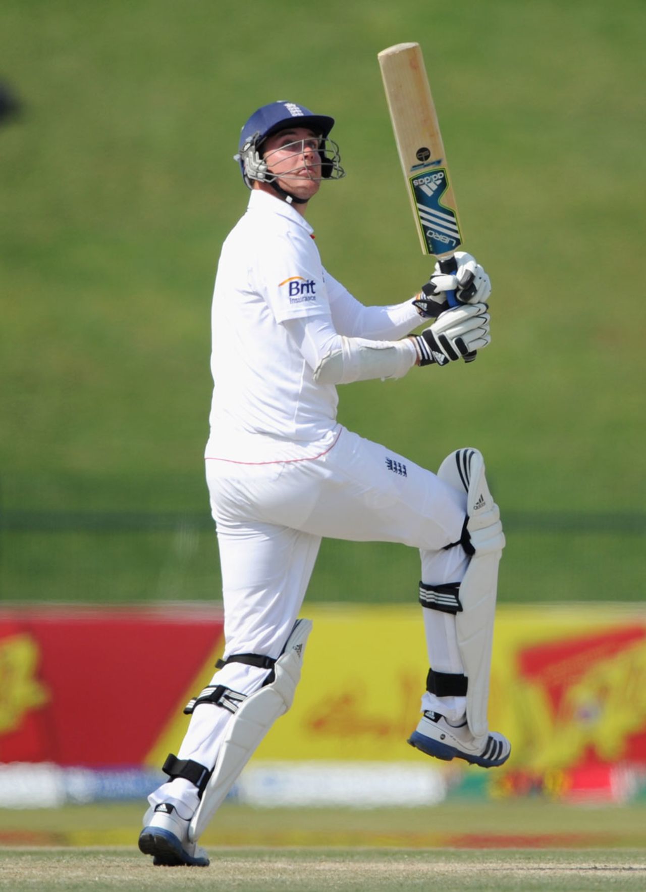 Stuart Broad made a half-century from 52 balls, Pakistan v England, 2nd Test, Abu Dhabi, 3rd Day, January, 27, 2012