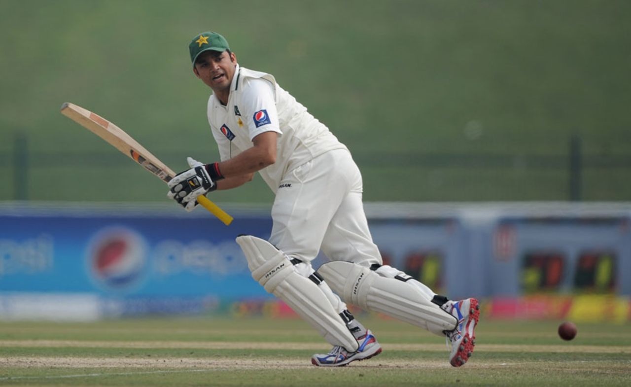 Azhar Ali made 68 before falling to the new ball, Pakistan v England, 2nd Test, Abu Dhabi 4th Day, January, 28, 2012