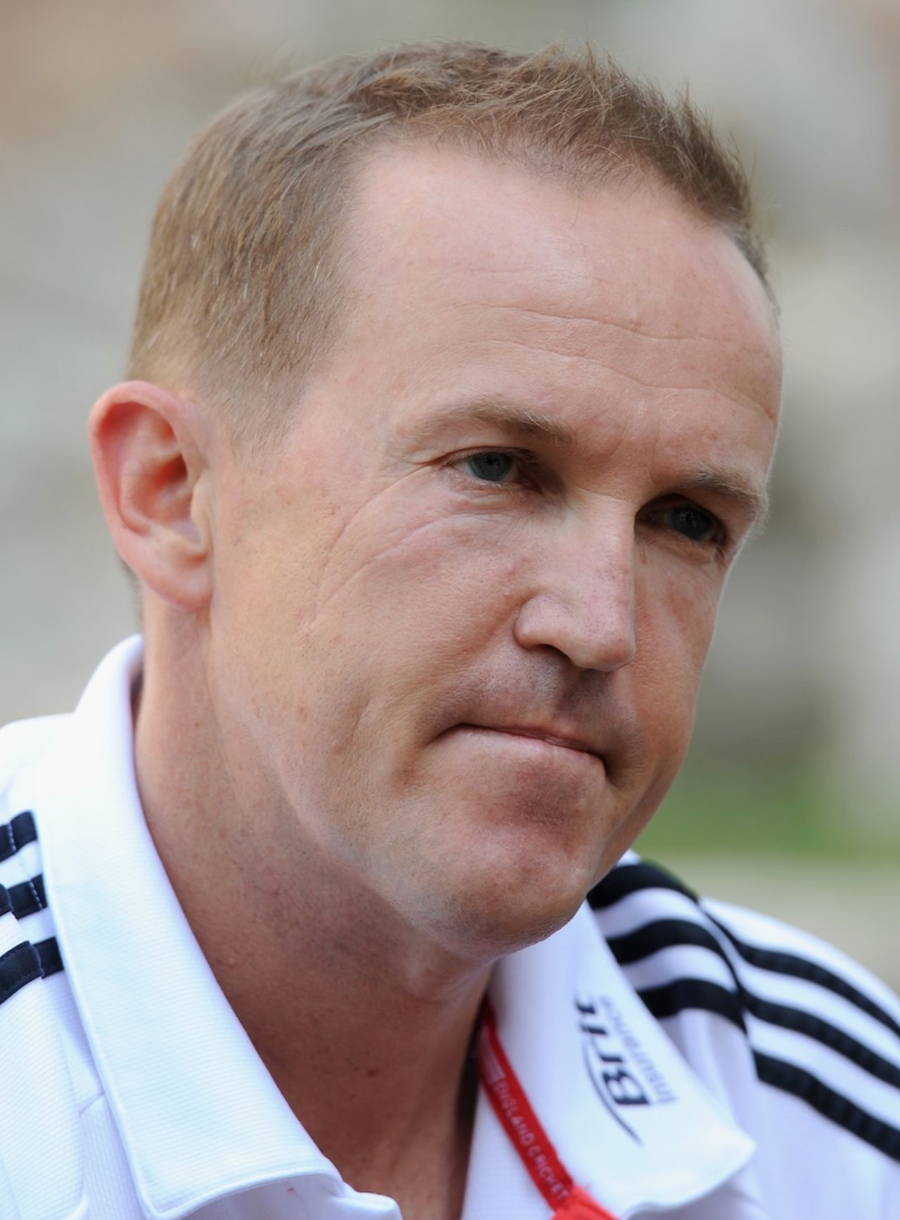 Andy Flower speaks to reporters a day after England lost the second Test to Pakistan, Abu Dhabi, January 29, 2012