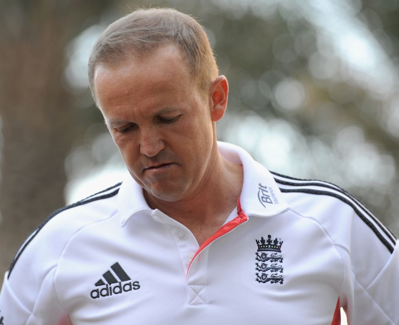 Andy Flower at a press conference a day after England lost the second Test to Pakistan, Abu Dhabi, January 29, 2012