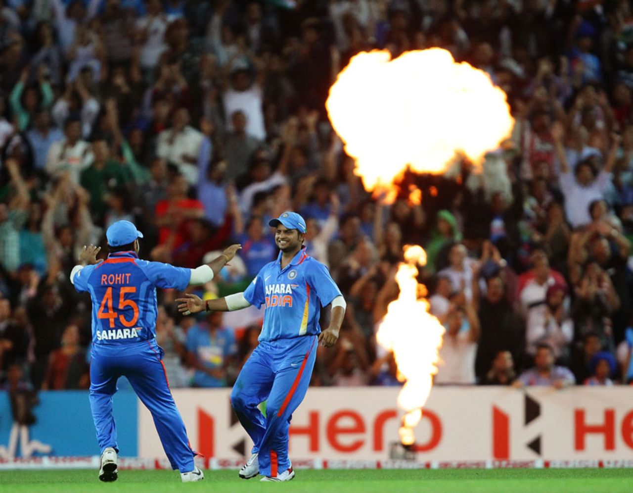 Suresh Raina caught Travis Birt at cover, Australia v India, 1st Twenty20, Stadium Australia, Sydney, February 1, 2012