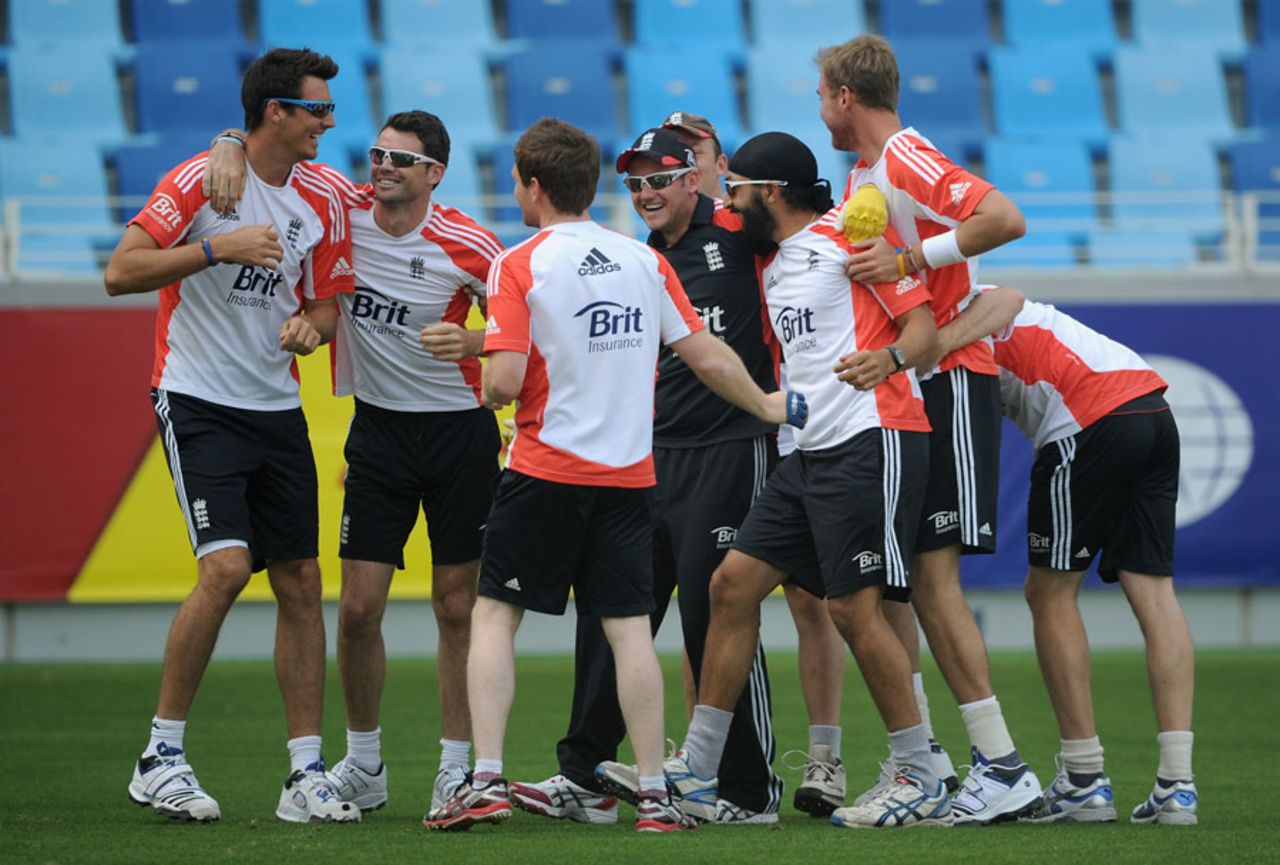 England in good spirits during practise ahead of the third Test, Dubai, February, 2, 2012