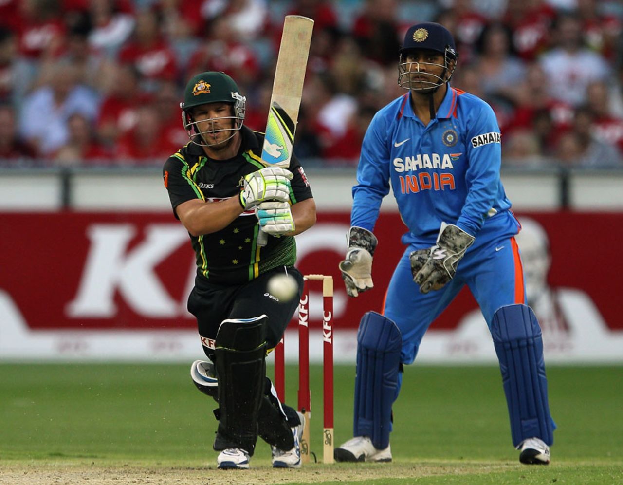 Aaron Finch top scored for Australia, Australia v India, 2nd T20I, Melbourne, February 3, 2012