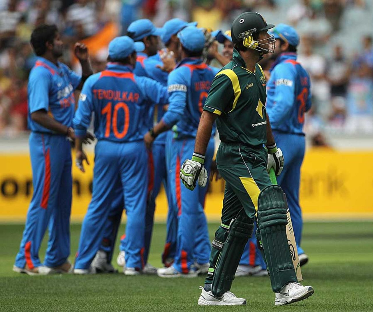 Ricky Ponting walks back after being dismissed, Australia v India, CB Series, 1st ODI, Melbourne, February 5, 2012