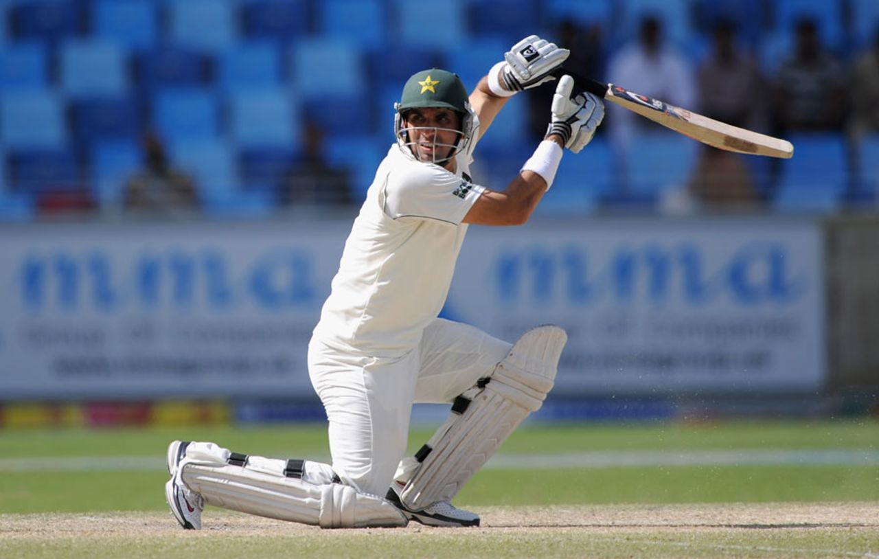 Misbah-ul-Haq helped Pakistan extend their lead, Pakistan v England, 3rd Test, Dubai, 3rd day, February 5, 2012 