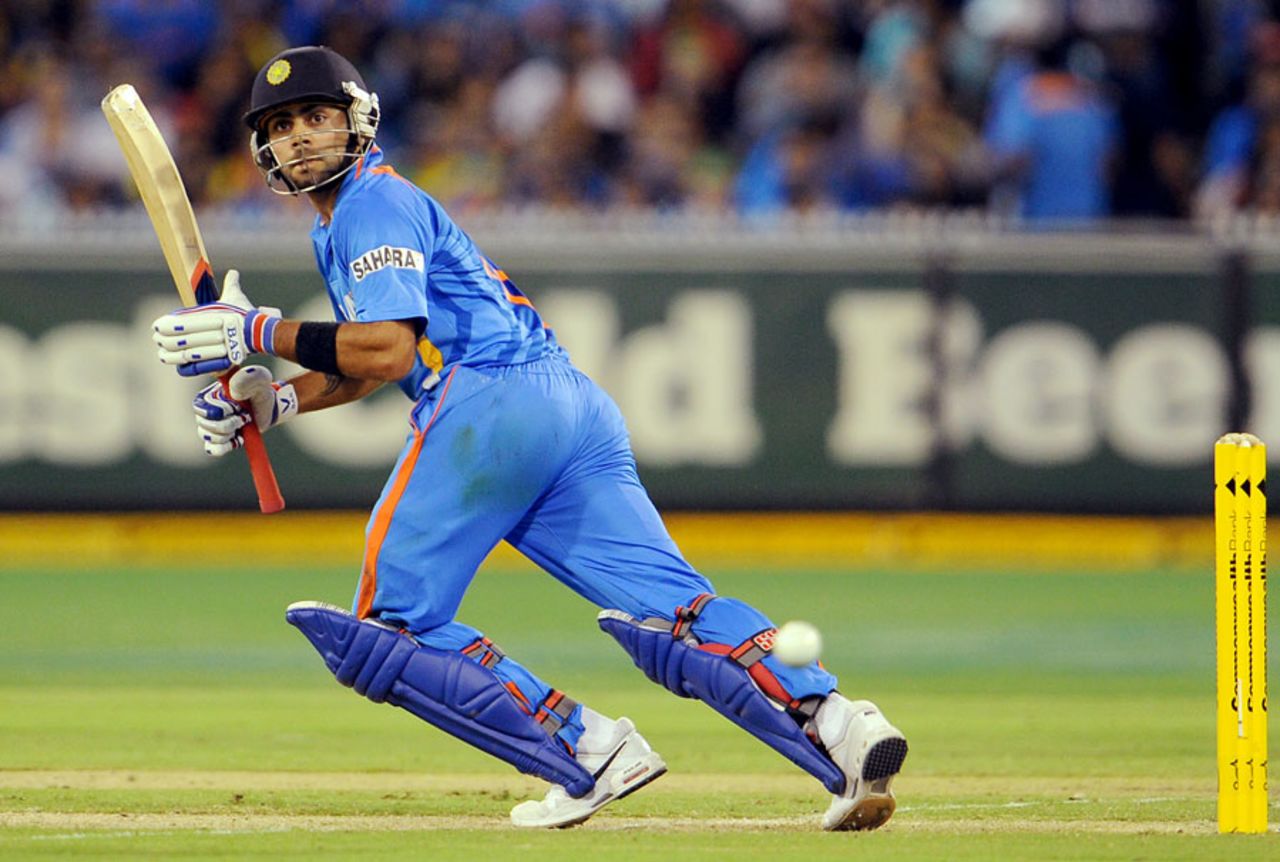 Virat Kohli works one to the leg side, Australia v India, CB Series, 1st ODI, Melbourne, February 5, 2012