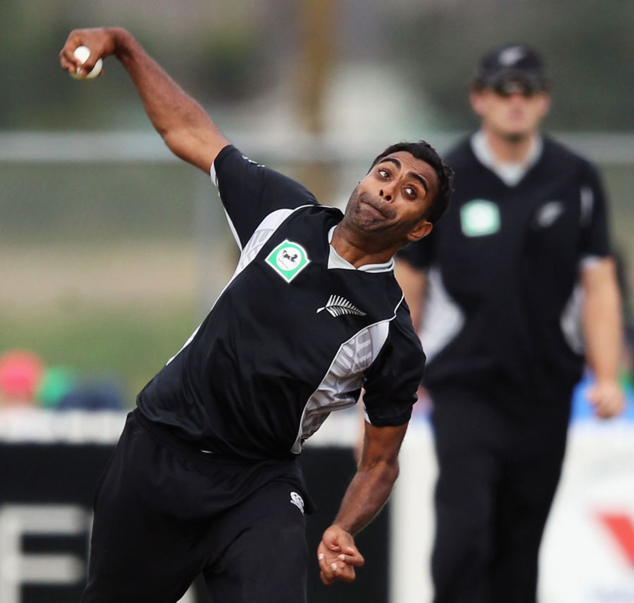 Legspinner Tarun Nethula in his delivery stride, New Zealand v Zimbabwe, 2nd ODI, Whangarei, February 6, 2012