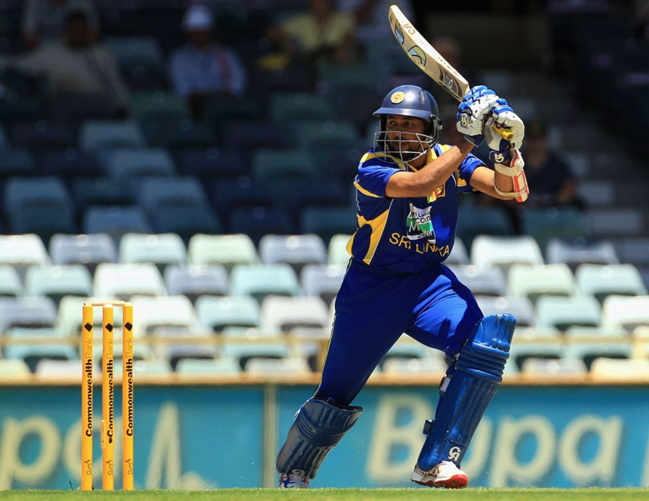 Tillakaratne Dilshan drives through the off side, India v Sri Lanka, CB Series, 2nd ODI, Perth, February 8, 2012