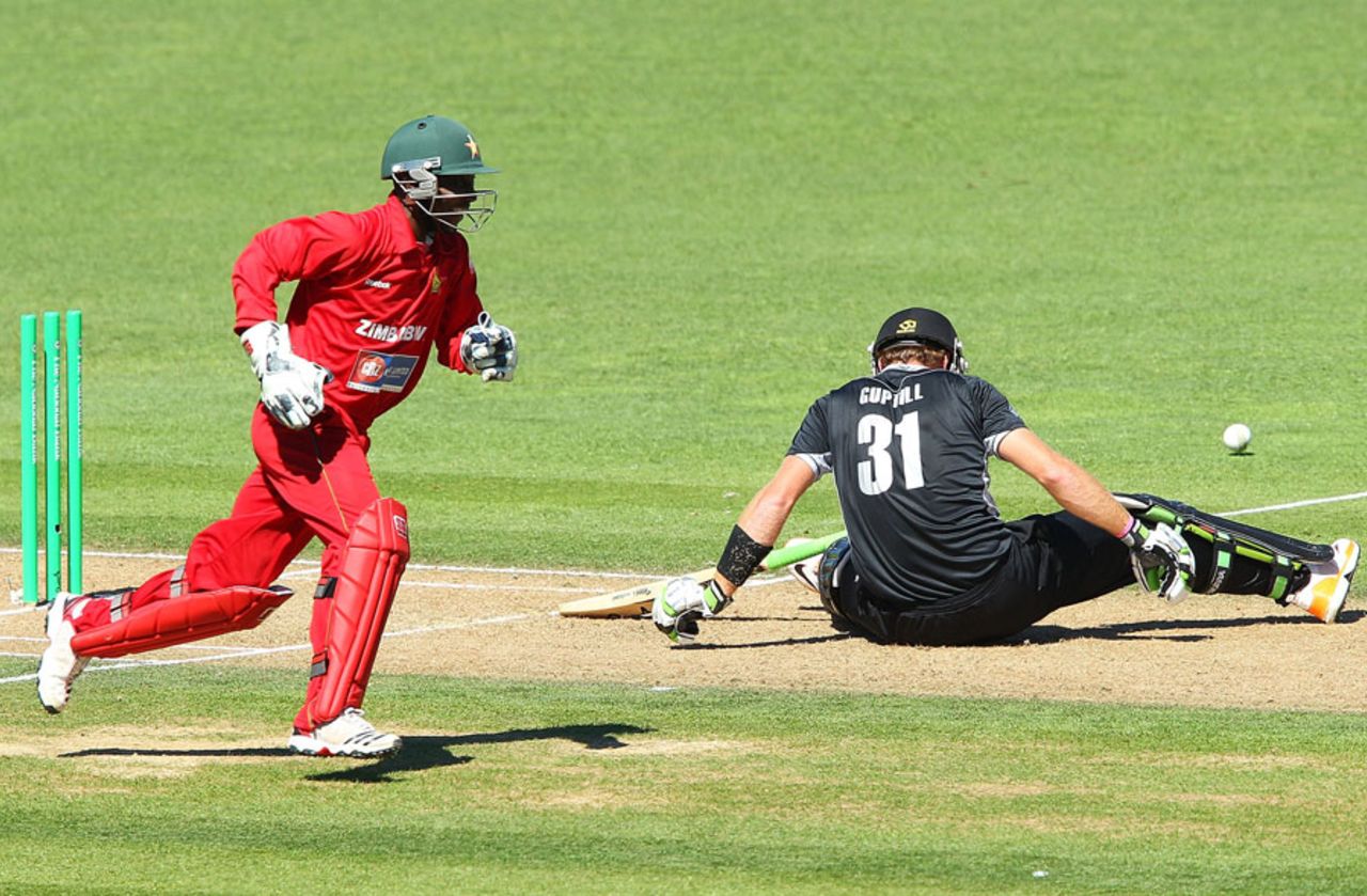 Martin Guptill is stumped for 85 off 69 balls, New Zealand v Zimbabwe, 3rd ODI, Napier, February 9, 2012
