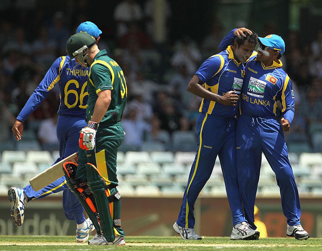 Angelo Mathews had David Warner bowled, Australia v Sri Lanka, Commonwealth Bank Series, Perth, February 10, 2012