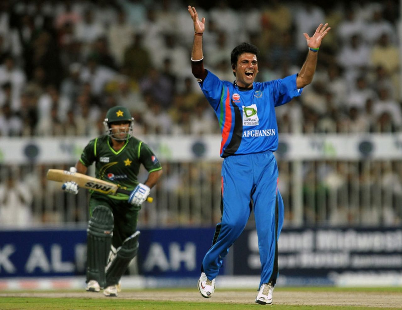 Dawlat Zadran appeals successfully for Asad Shafiq's wicket, Afghanistan v Pakistan, one-off ODI, Sharjah, February 10, 2012