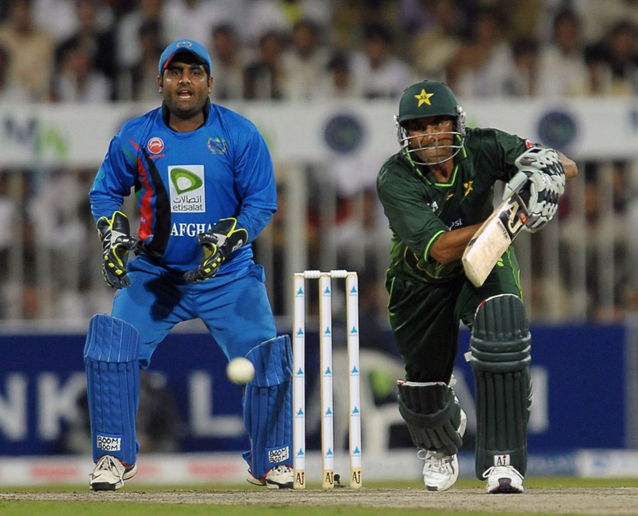 Younis Khan drives through the off side, Afghanistan v Pakistan, one-off ODI, Sharjah, February 10, 2012