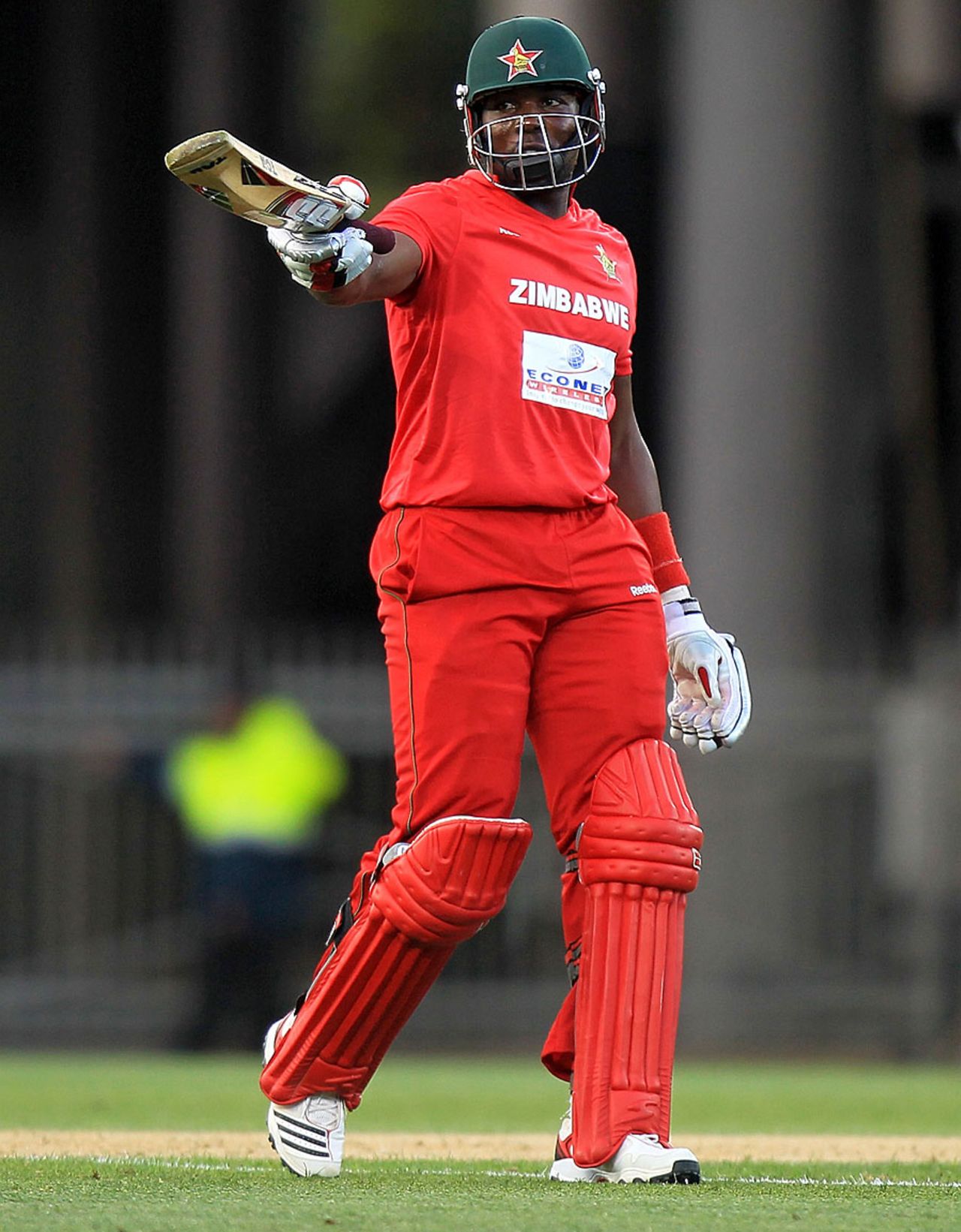 Hamilton Masakadza acknowledges his fourth Twenty20 fifty, New Zealand v Zimbabwe, 1st Twenty20, Auckland, February 11, 2012
