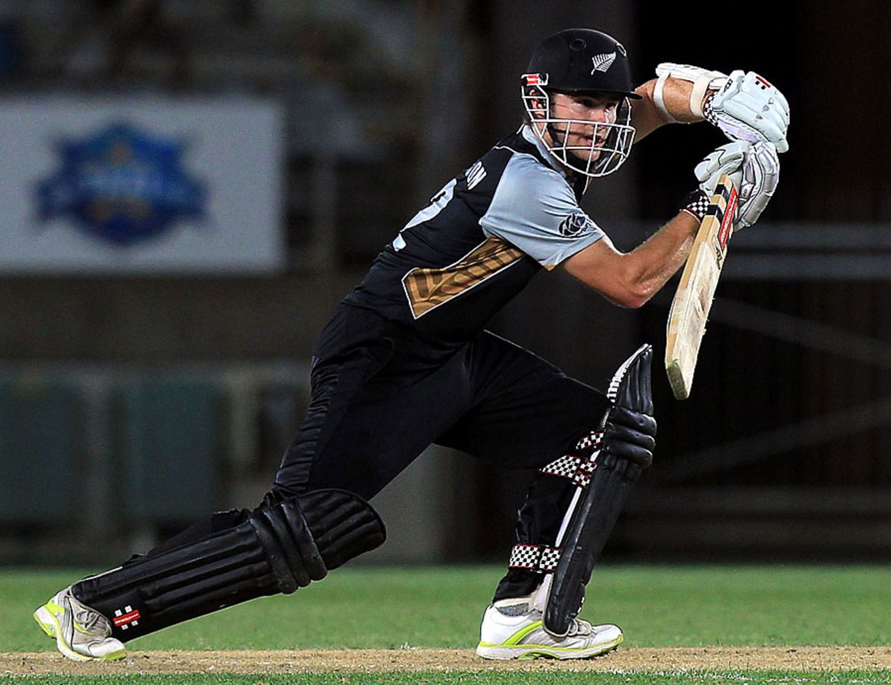 Kane Williamson drives through the off side, New Zealand v Zimbabwe, 1st Twenty20, Auckland, February 11, 2012
