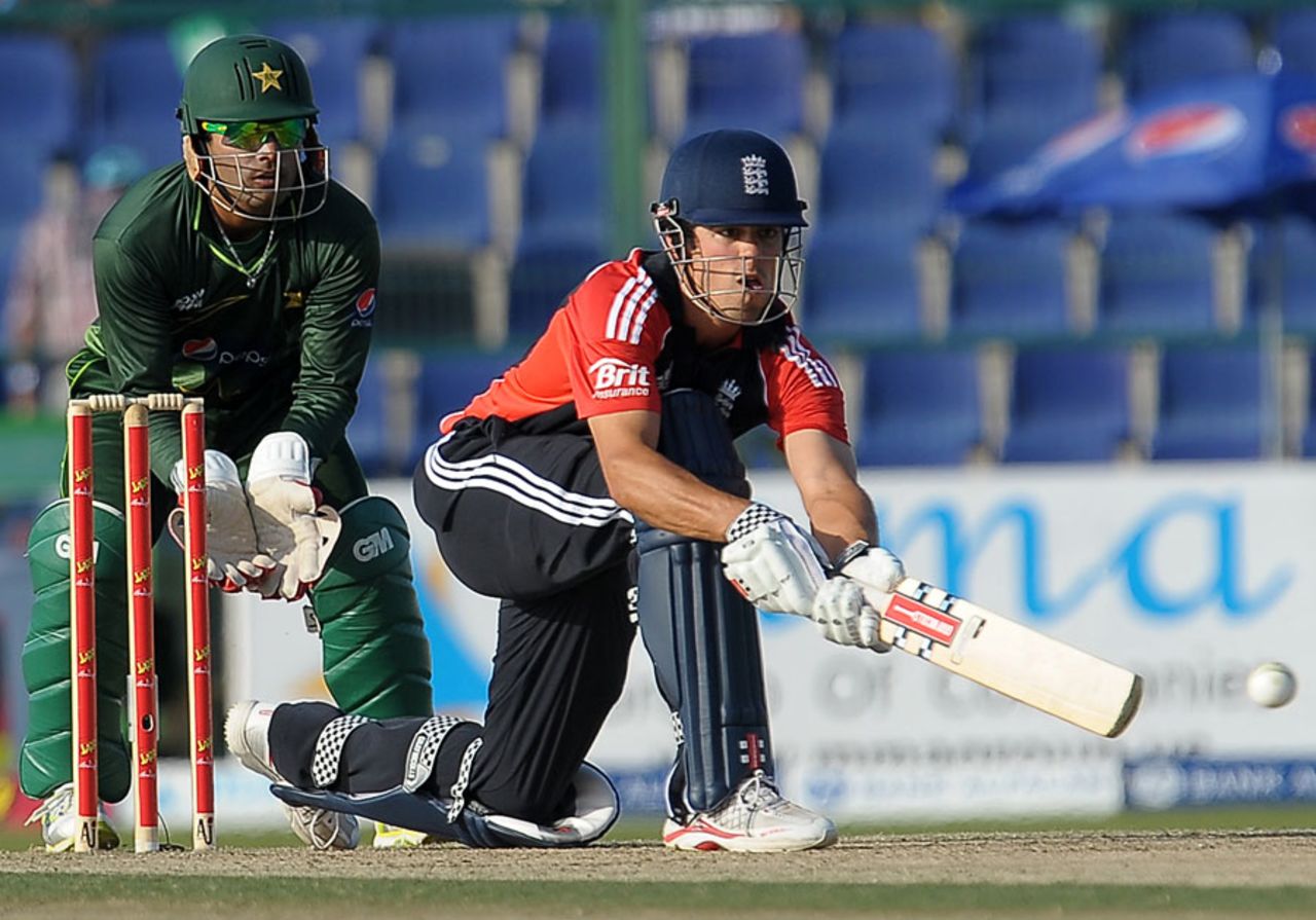 Alastair Cook's well-paced hundred guided England's innings, Pakistan v England, 1st ODI, Abu Dhabi, February, 13, 2012