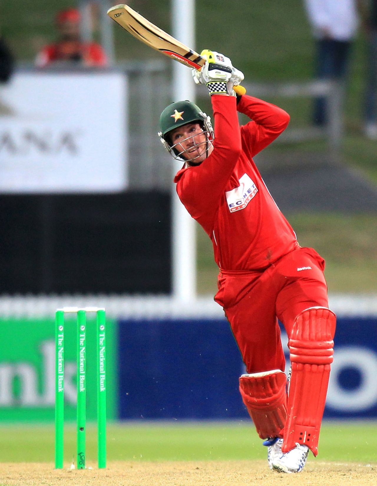 Brendan Taylor plays an inside-out shot, New Zealand v Zimbabwe, 2nd Twenty20 international, Hamilton, February 14, 2012 