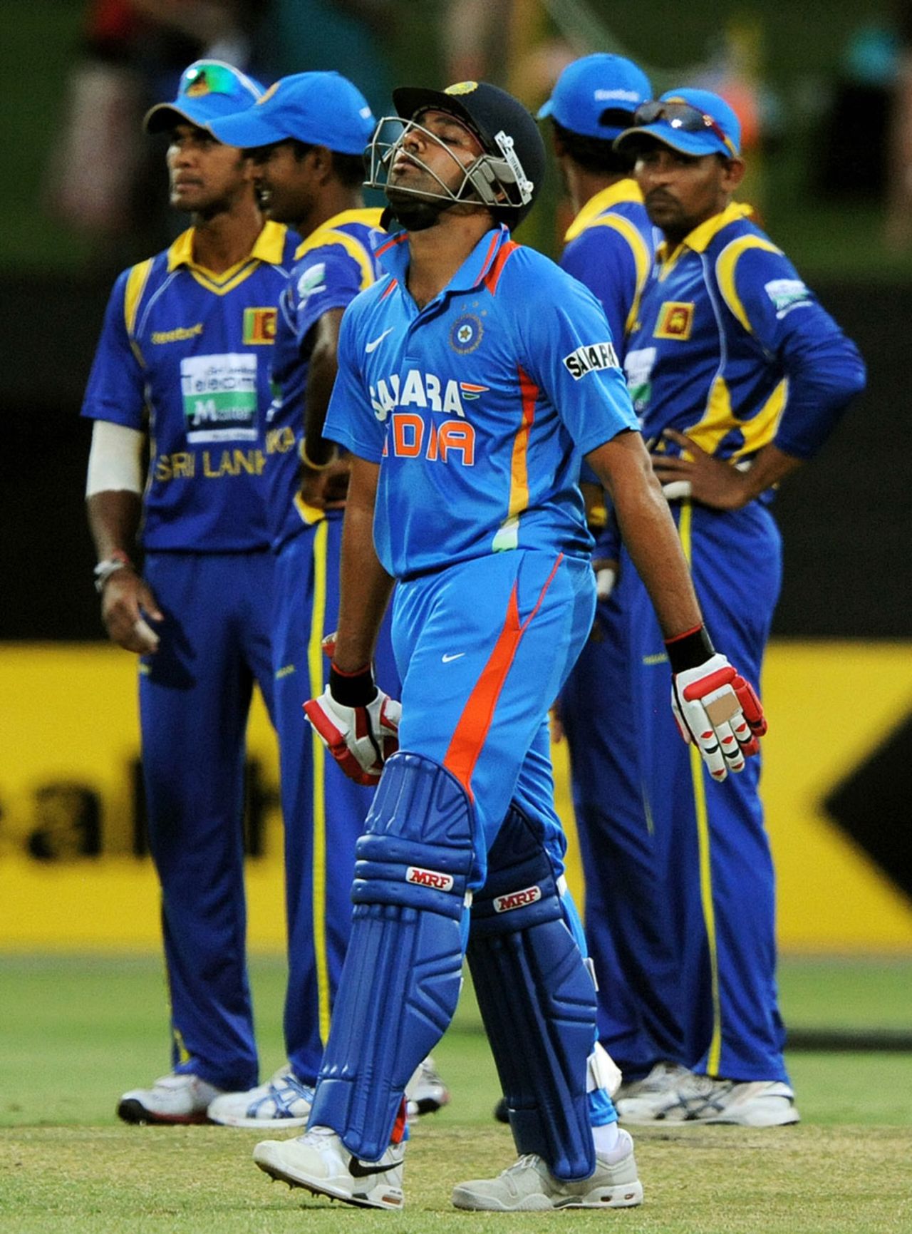 Rohit Sharma is dejected after being run out, India v Sri Lanka, Commonwealth Bank Series, Adelaide, February 14, 2012