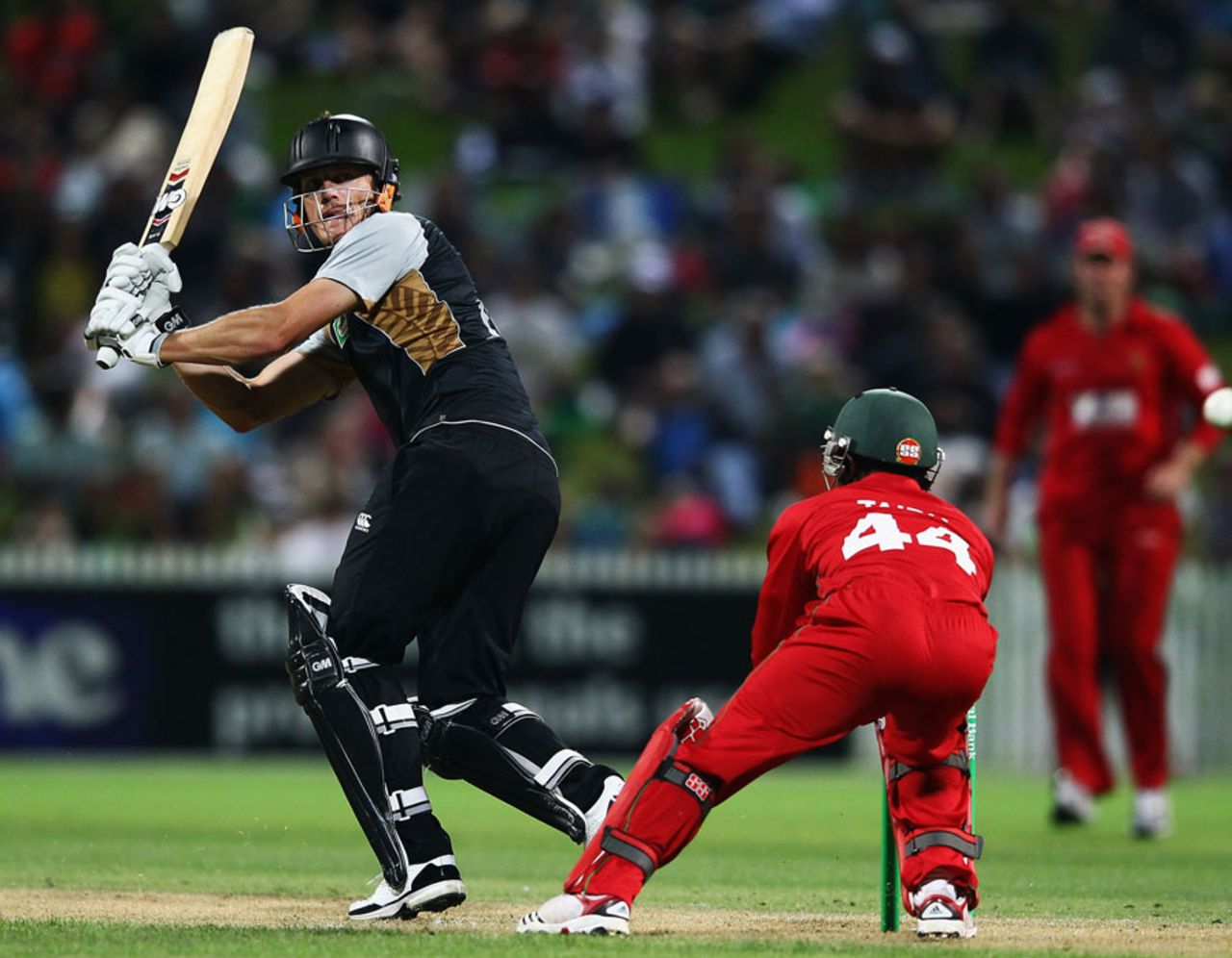 Rob Nicol knocks one fine during his half-century, New Zealand v Zimbabwe, 2nd Twenty20 international, Hamilton, February 14, 2012 