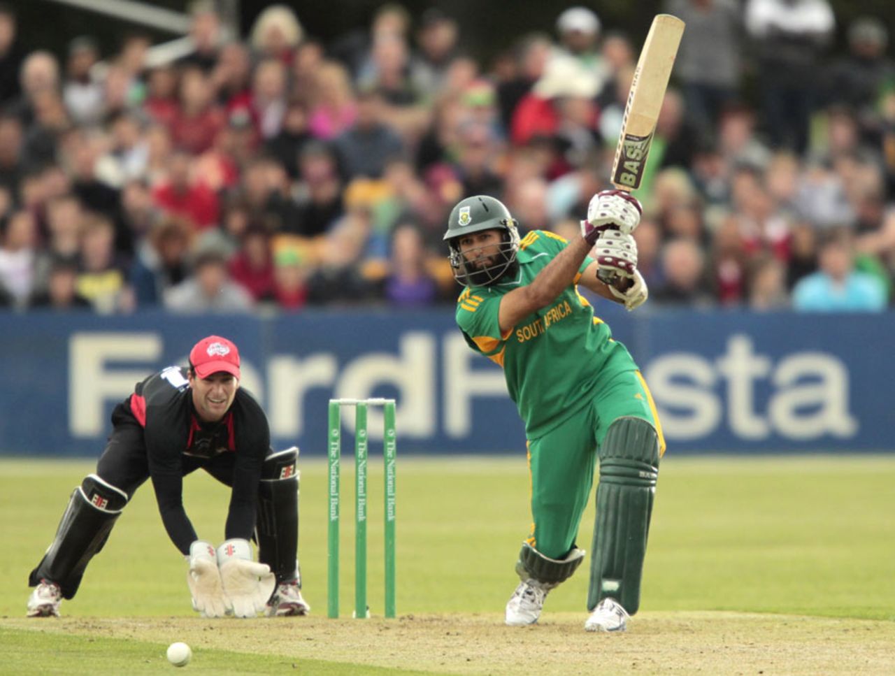 Hashim Amla was part of a quick 81-run opening stand, Canterbury v South Africans, Twenty20, Christchurch, February 15, 2012 