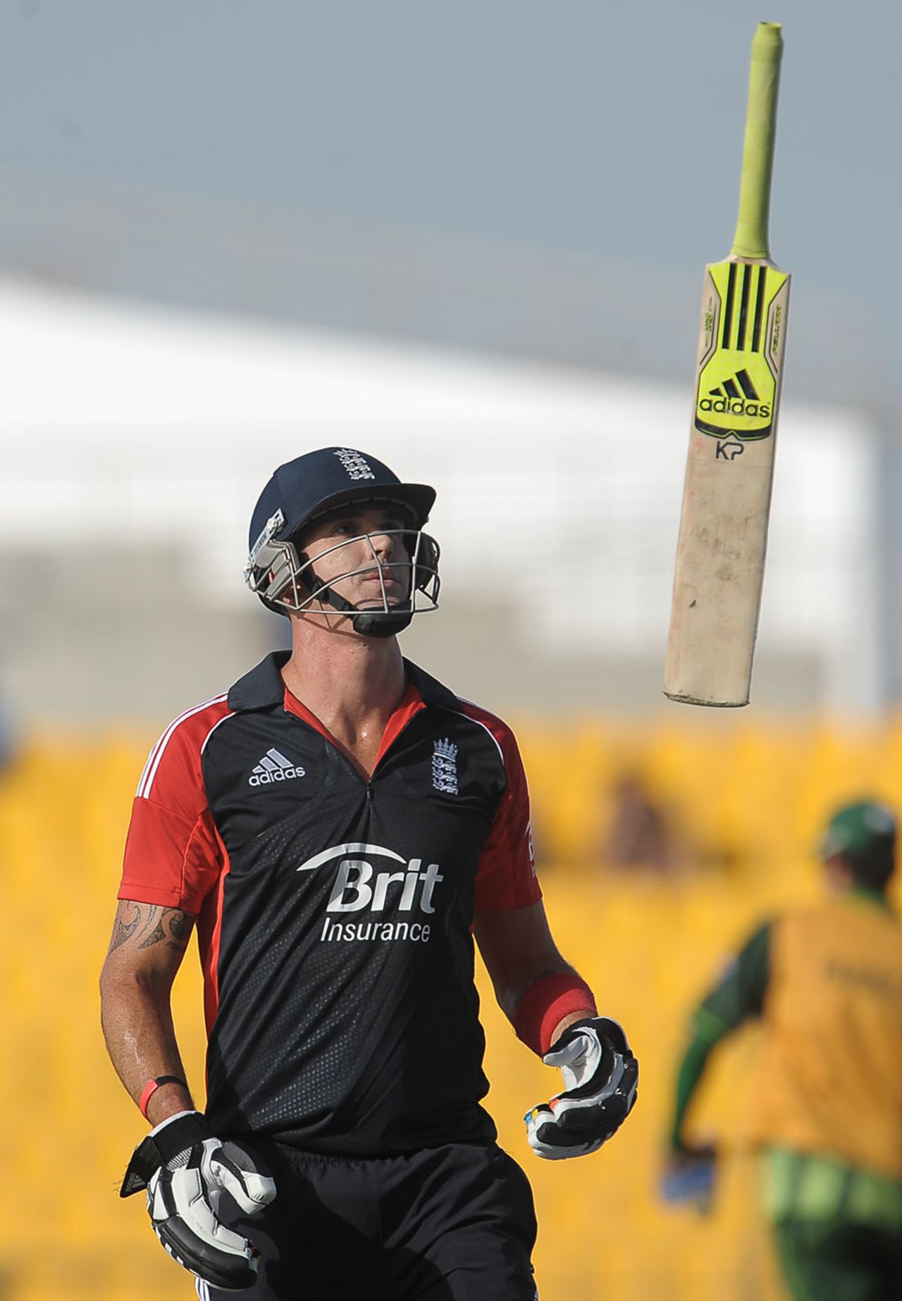 A frustrated Kevin Pietersen leaves the crease, Pakistan v England, 2nd ODI, Abu Dhabi, February 15, 2012