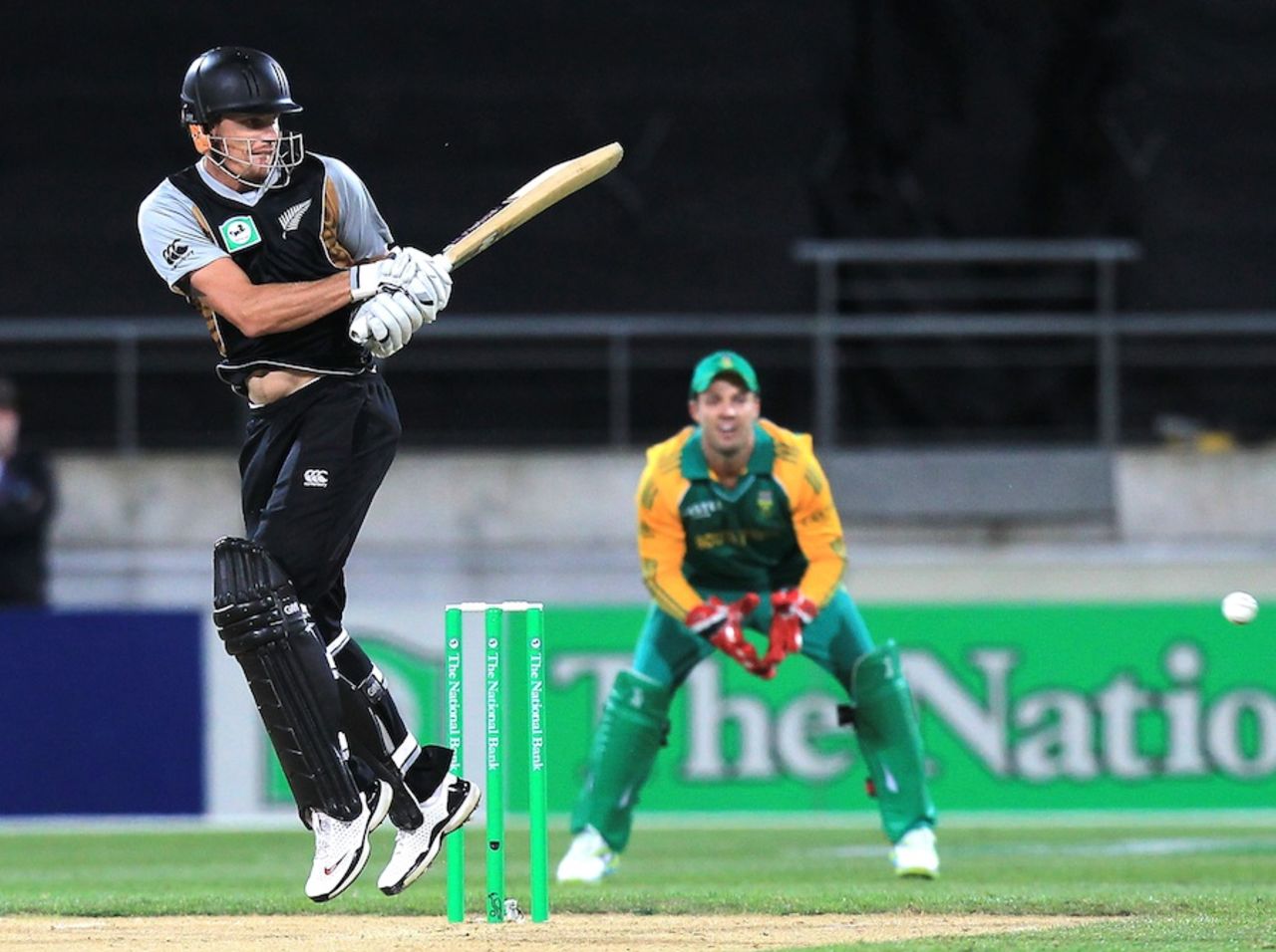Rob Nicol pulls towards square leg, New Zealand v South Africa, 1st Twenty20 international, Wellington, February 17, 2012