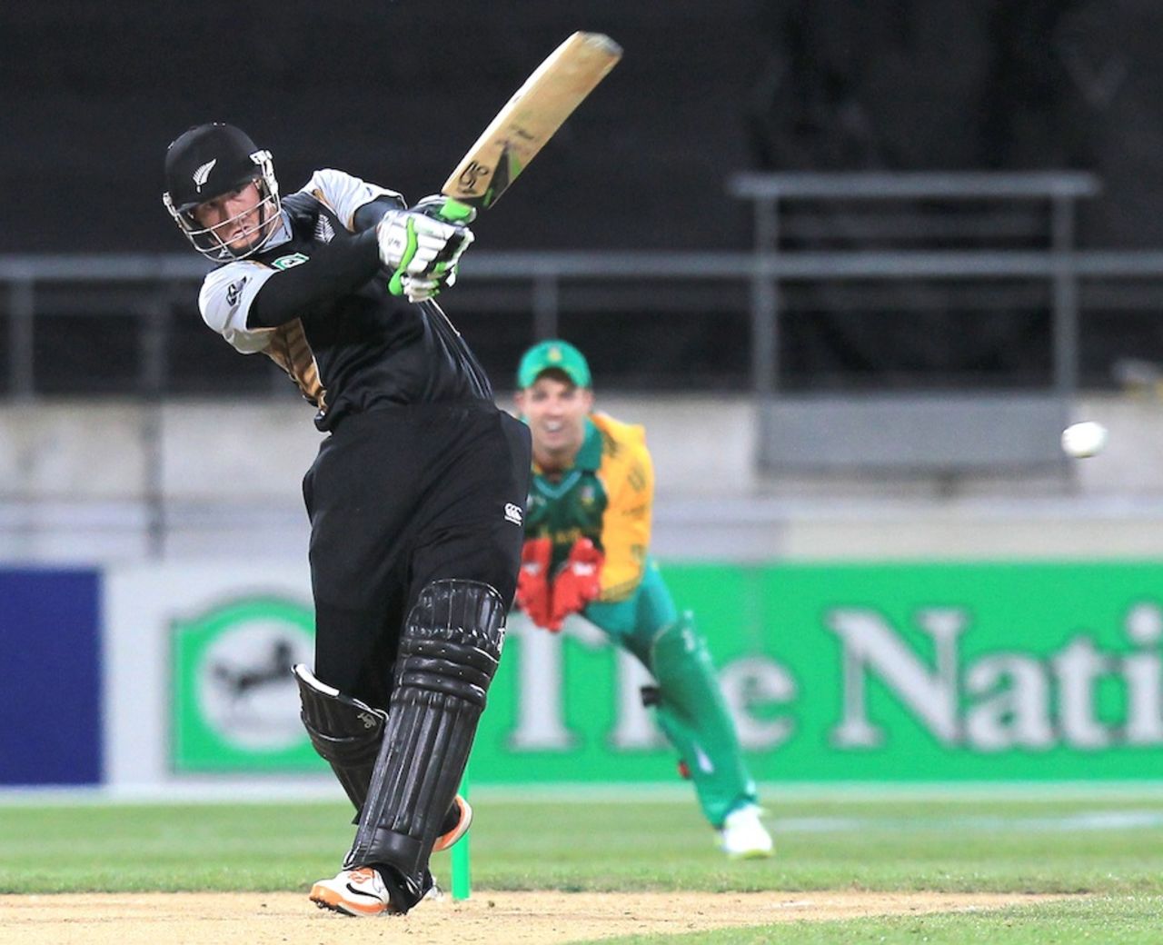 Martin Guptill pulls during his half-century, New Zealand v South Africa, 1st Twenty20 international, Wellington, February 17, 2012