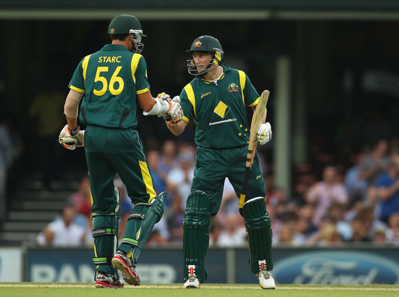 David Hussey and Mitchell Starc added 49 for the 9th wicket, Australia v Sri Lanka, CB Series, Sydney, February 17, 2012