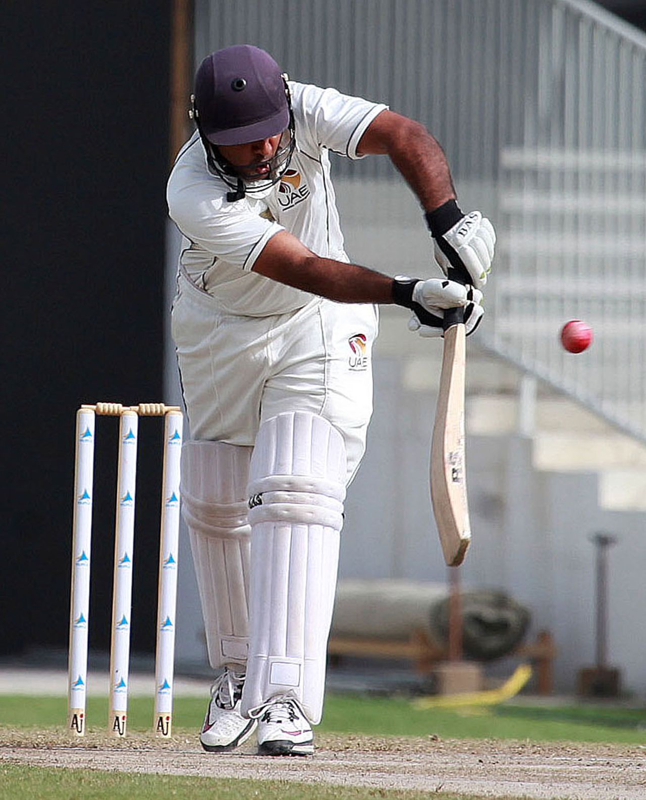 Arshad Ali made a patient 71 for UAE, UAE v Scotland, Intercontinental Cup, 3rd day, Sharjah, February 18, 2012