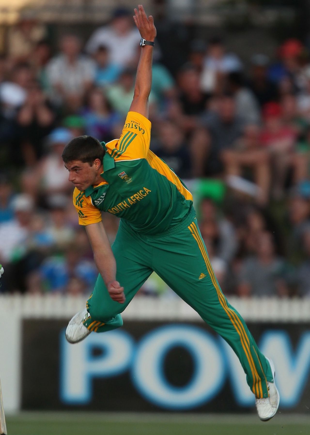Marchant de Lange bowls on debut, New Zealand v South Africa, 2nd Twenty20 international, Hamilton, February 19, 2012