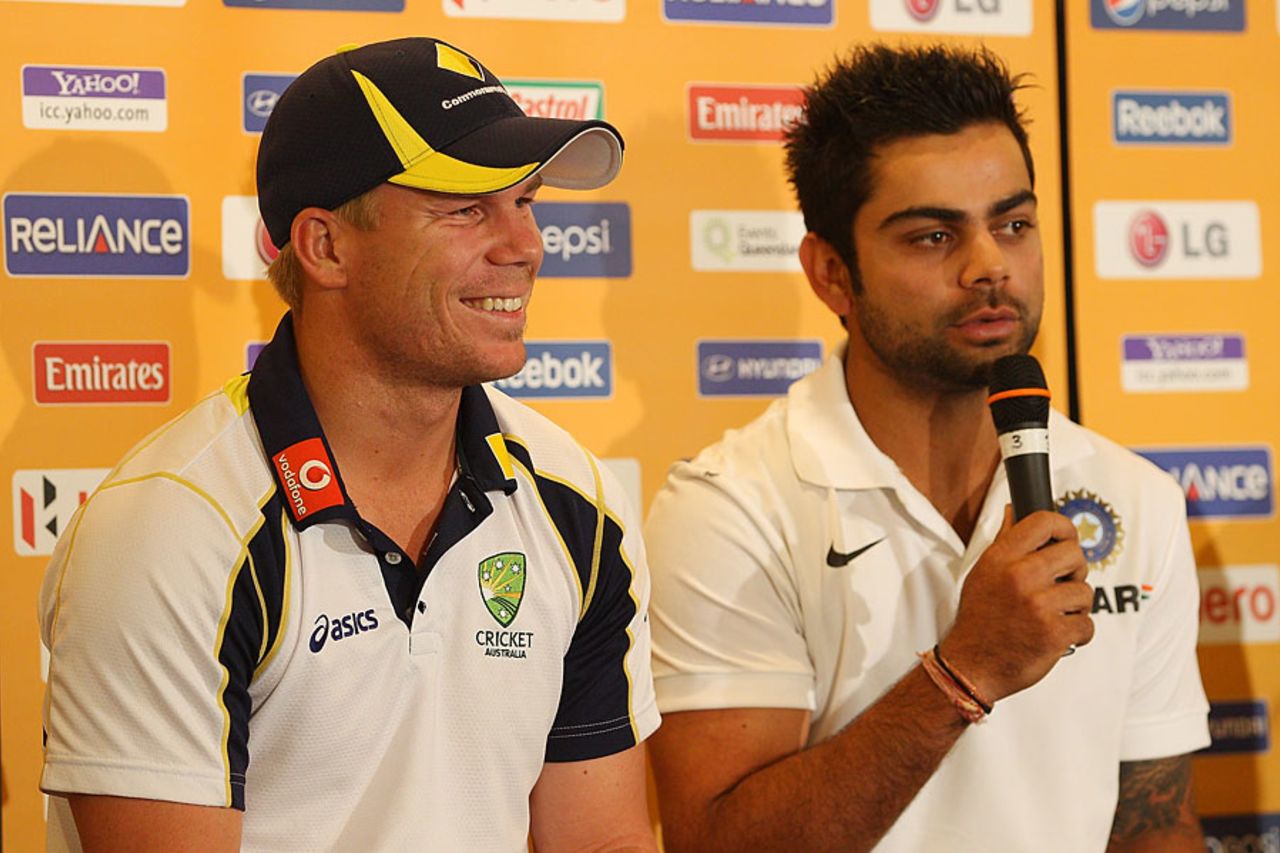 David Warner and Virat Kohli attended the launch of the Under-19 World Cup, Brisbane, February 20, 2012